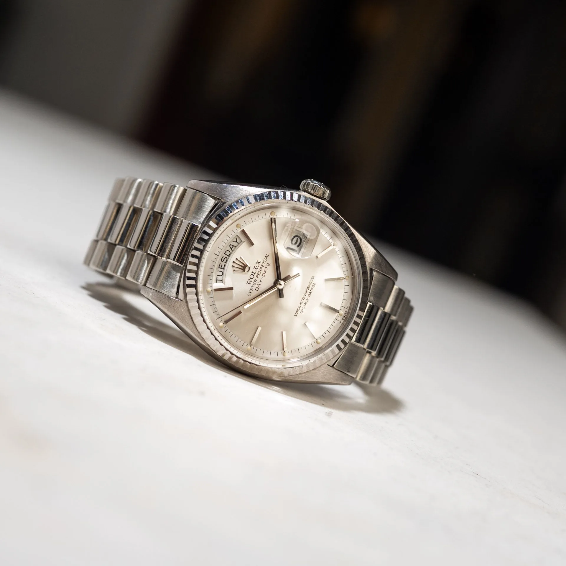 Rolex Day-Date 1803 Or Blanc Cadran Argent 41Watch